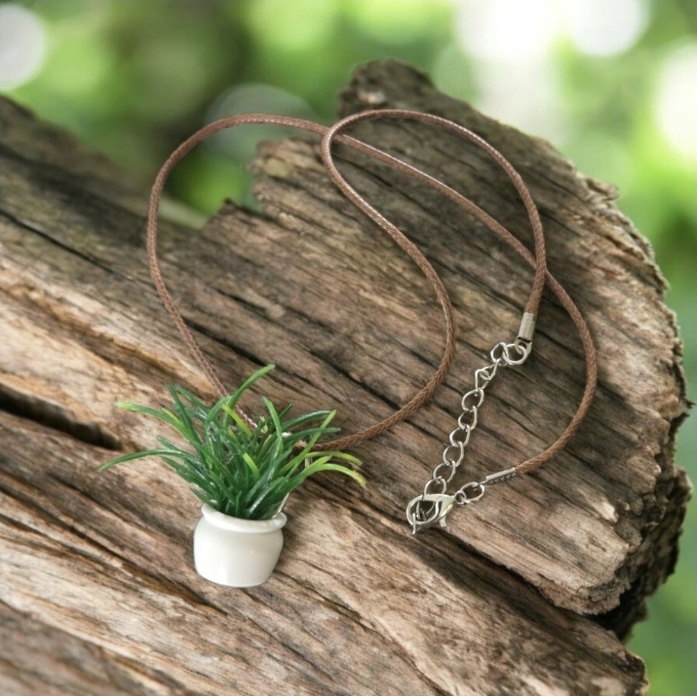 4/$15 Miniature Plant Pendant Necklace Boho Witchy Cottage Core Style